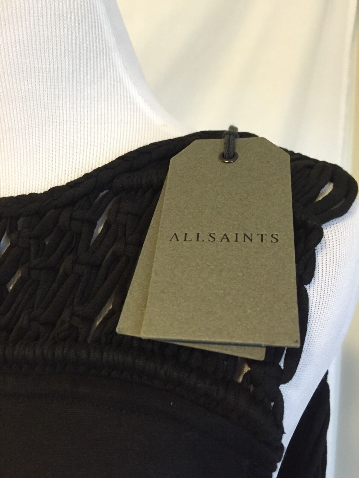 AllSaints Simmo Black Tassel Top NWT Retail $178 Price $58 Size S All Saints