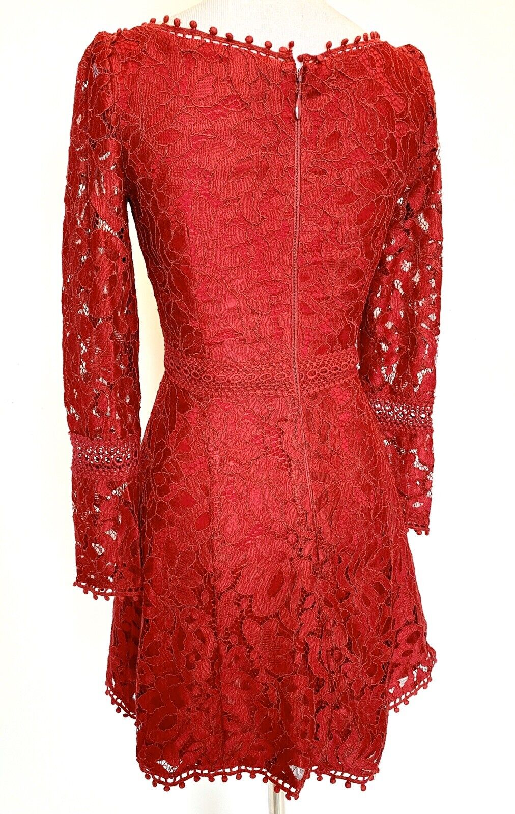 Nicholas Red Lace Crochet Edge Dress. Retails $495 Price $99 Size 0 NWT