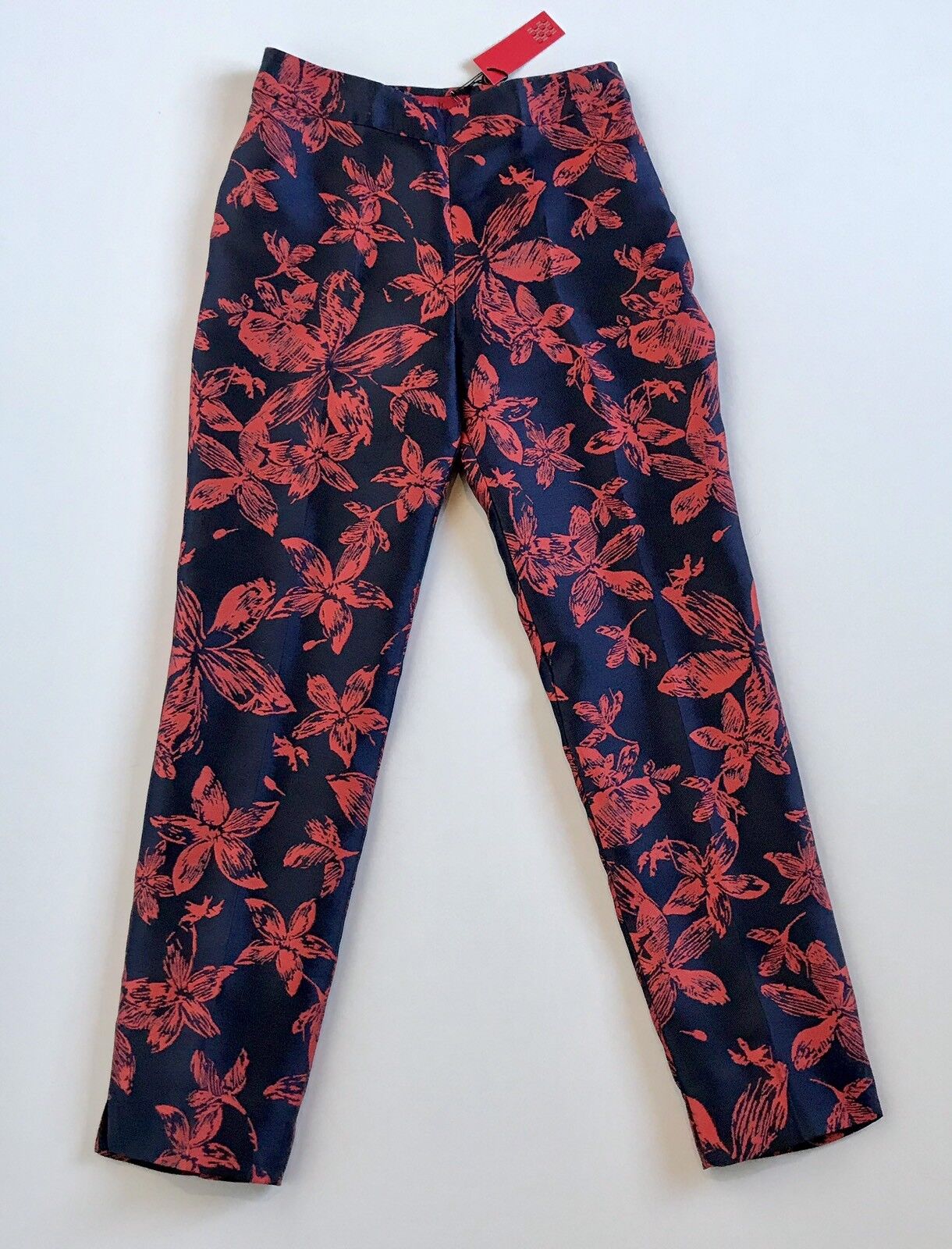 Carolina Herrera Silk Mix Formal Floral Pant.NWT Retail $480 Price $195 Size 2