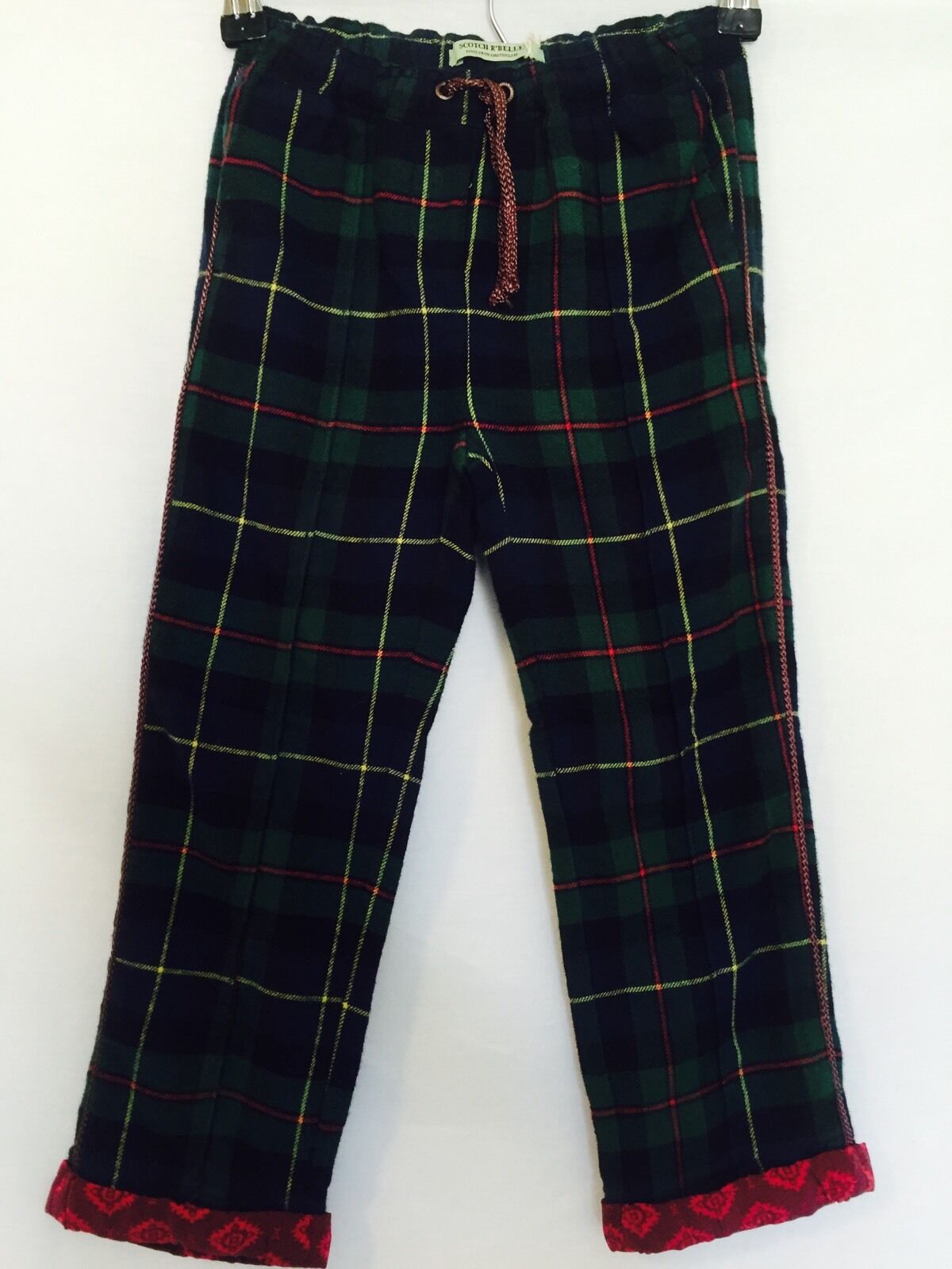 Scotch R'Belle Green Red Plaid Pants NWT Age 6 Retails $99 Price $38