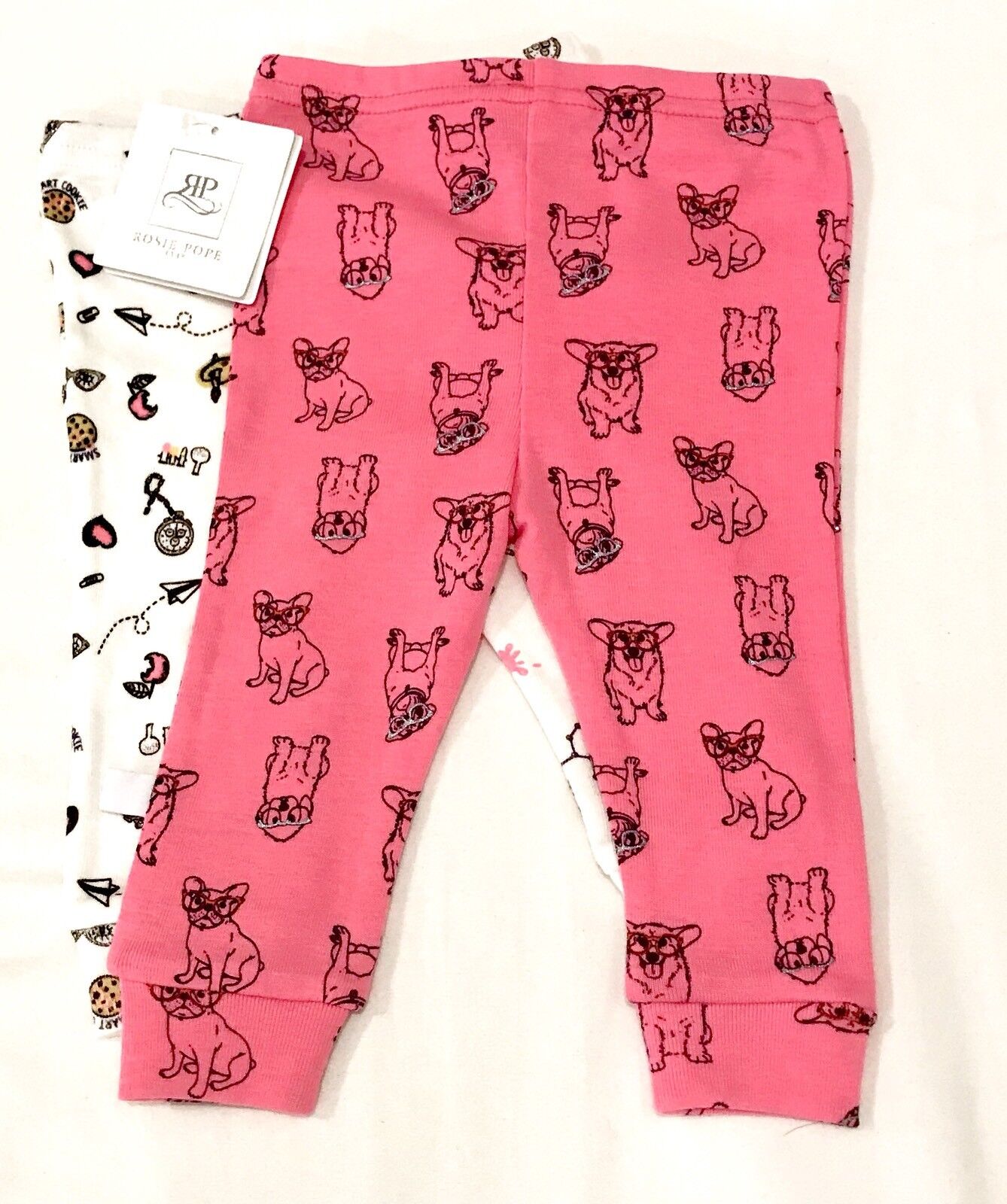 Rosie Pope 2 Set Baby Girl Puppy Leggings  Size 3-6 Months. NWT Price $12