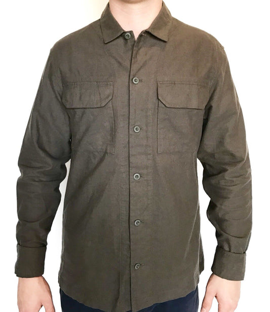 AllSaints Guerra LS Shirt  Khaki Retail $165 NWT Price $76 All Saints Size S