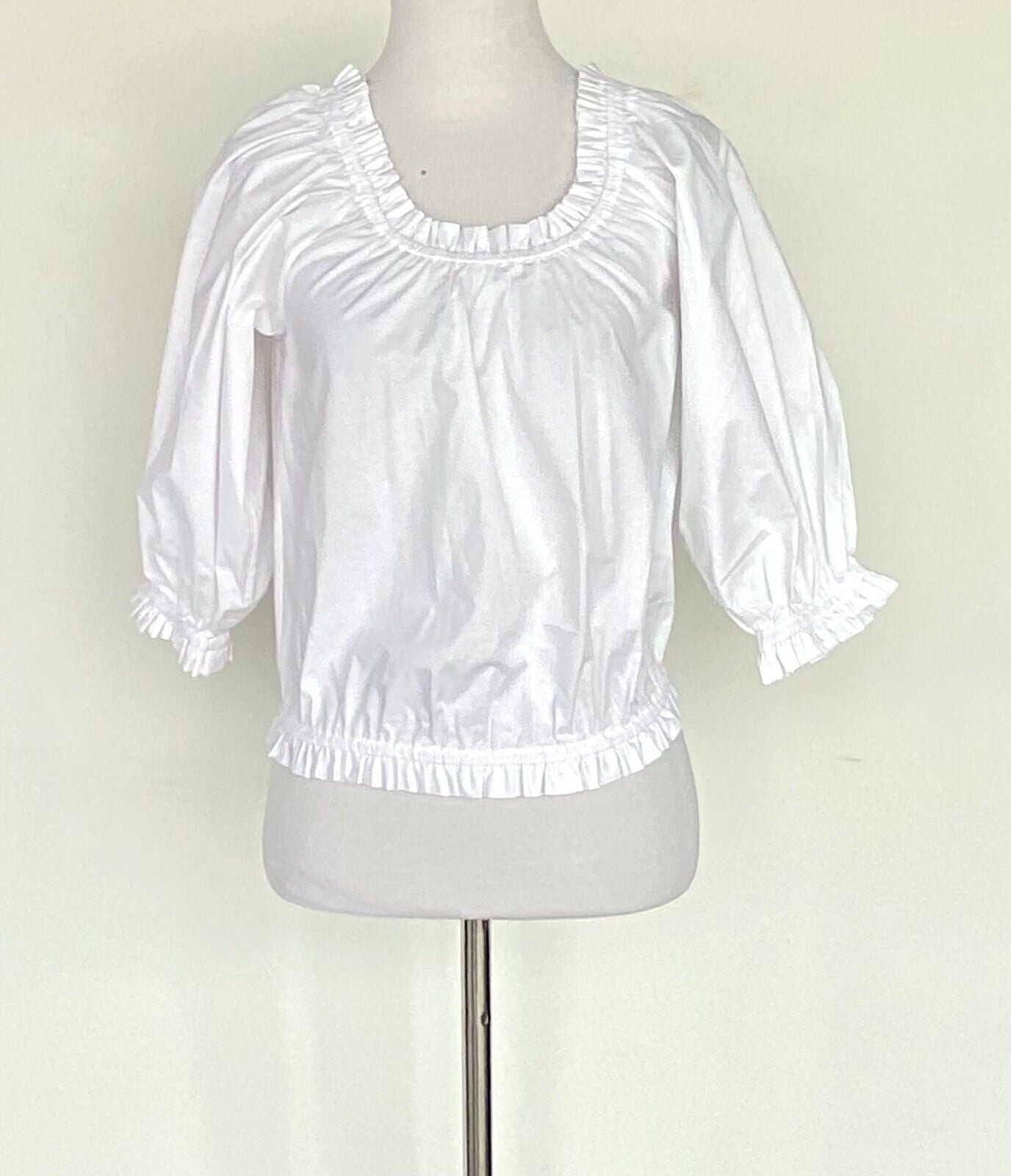 Kate Spade Aperitif White Poplin Top / Blouse NWT Retail $128 Price $84 Size XS