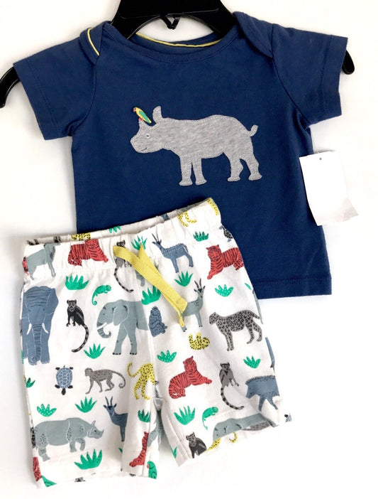 Mini Boden Shortie PJs Jungle Animal Design 3-6 M Retail $40 Price $29.50 NWT