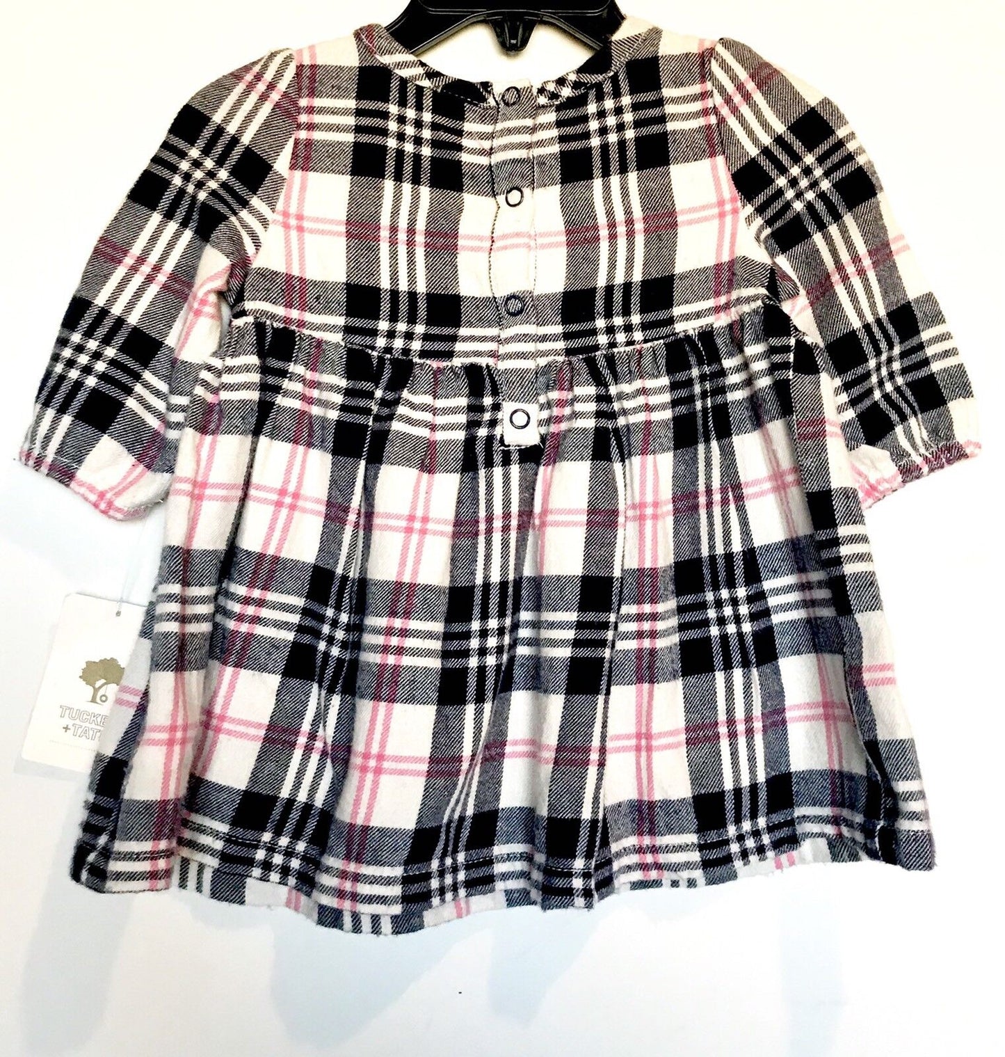 Tucker Tate Silver Stitched Bodice Plaid Dress. NWT Retail $35 Price $18 Age 3 M