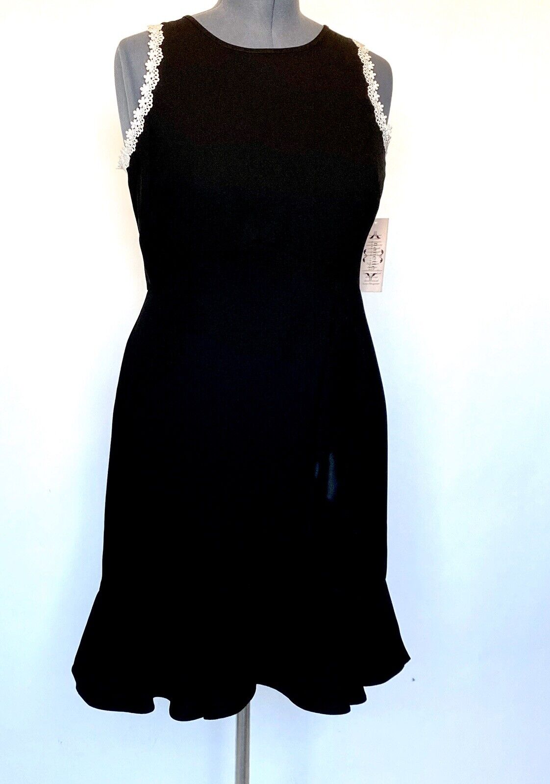 Nanette Lepore Black Ruffle Skirt Dress NWT Size 10 Retail $119 Price $59