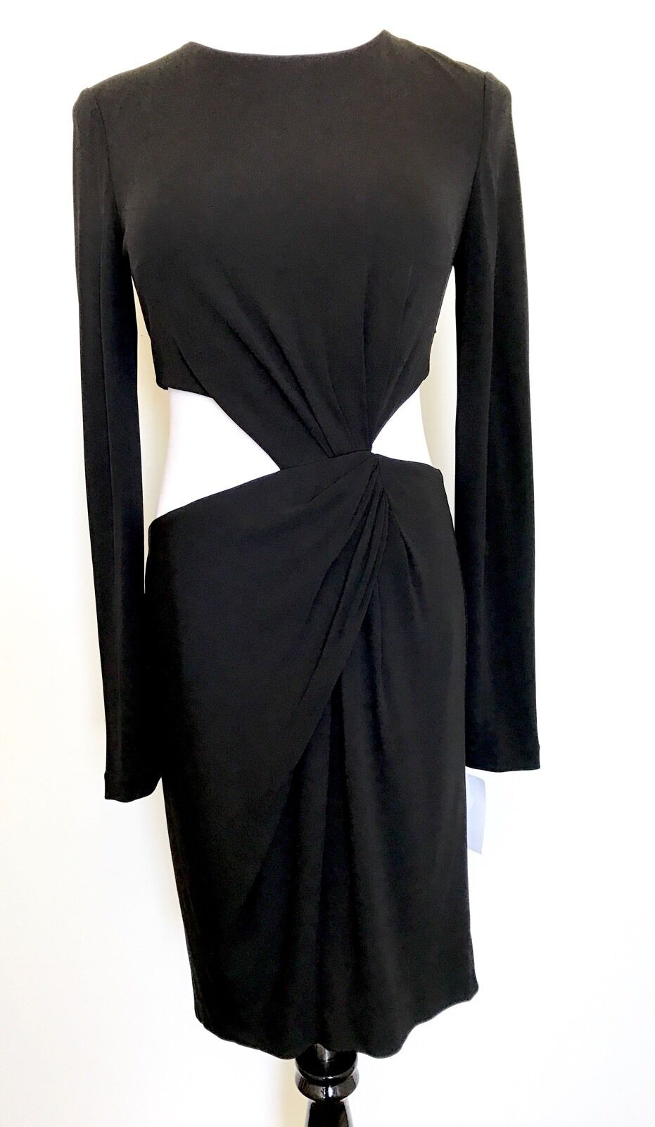 Rachel Zoe Black Shay Draped  Dress. CutoutsZip Back. Retail $345 Price $149 (6)