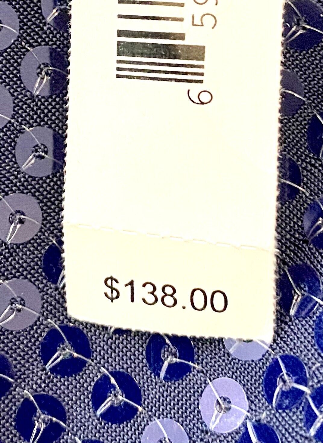 Aqua Navy Sequin V Neck Long Sleev Dress S Retail $138 Price $49