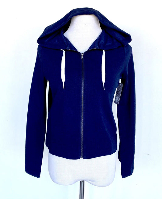 Splendid Hoodie Zip Jacket Navy Bell Sleeve With Stripes Retail $88 Price $39 XS