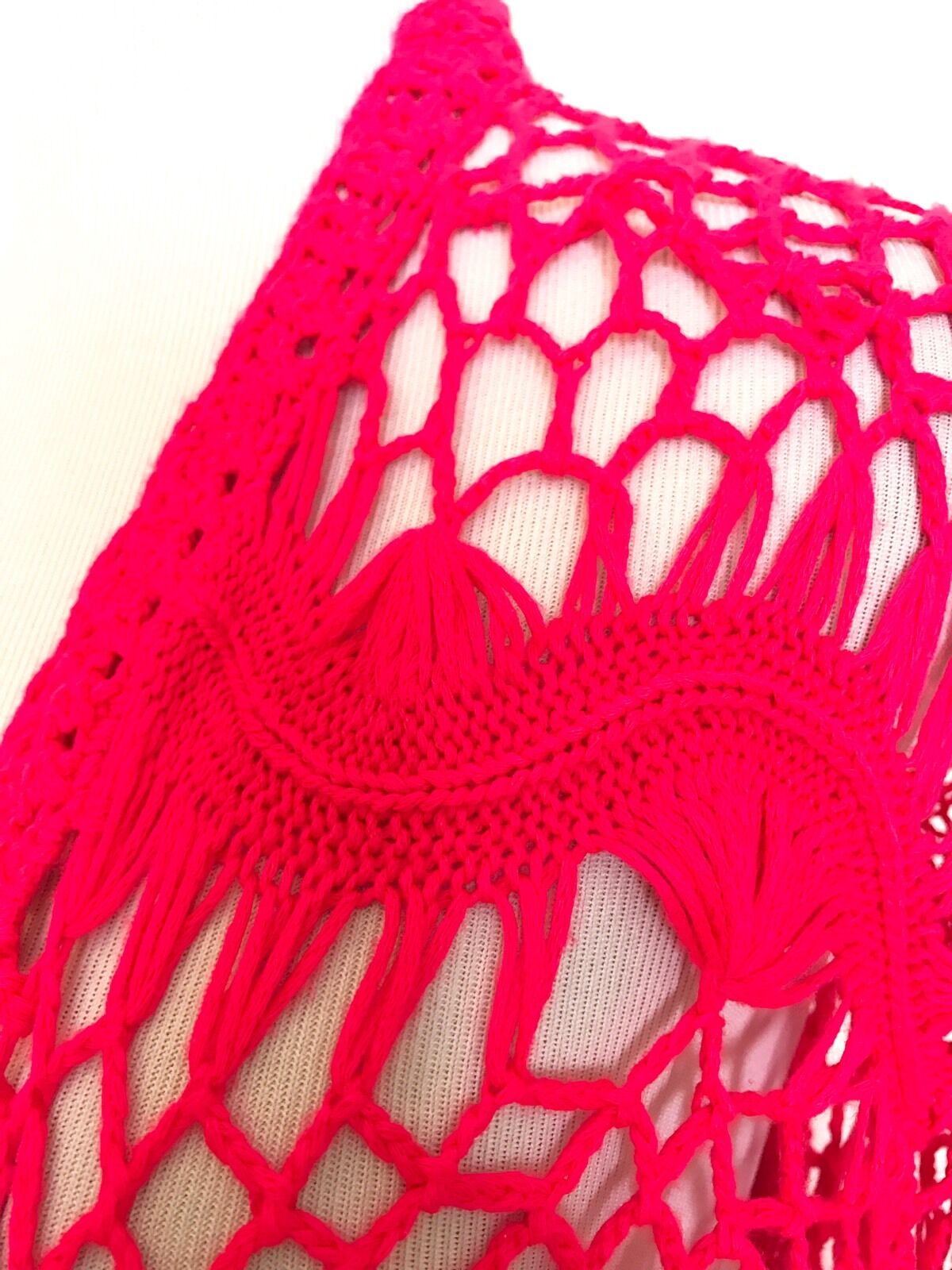 Superdry Red Crochet Cardigan / Cover Up  Size M Retail $54.50 Price $42