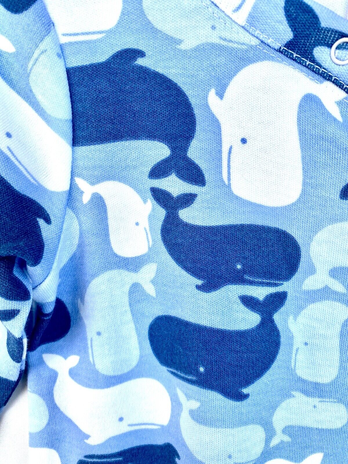 Nordstrom Baby Whales Soft 100% Cotton Sleepsuit Footie NWT  Price $22 9 Month