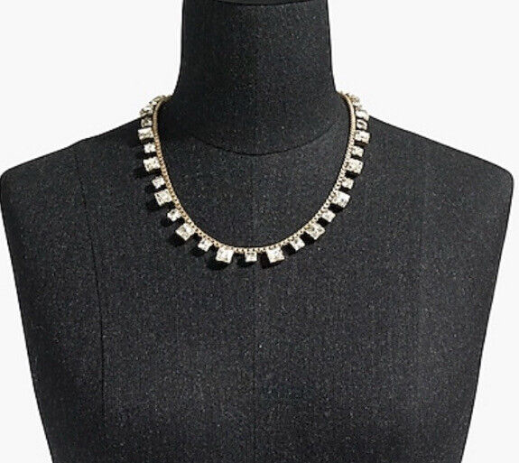 J Crew Deco Square Crystal Statement Necklace. Retails $49.50 Price $33 NWT