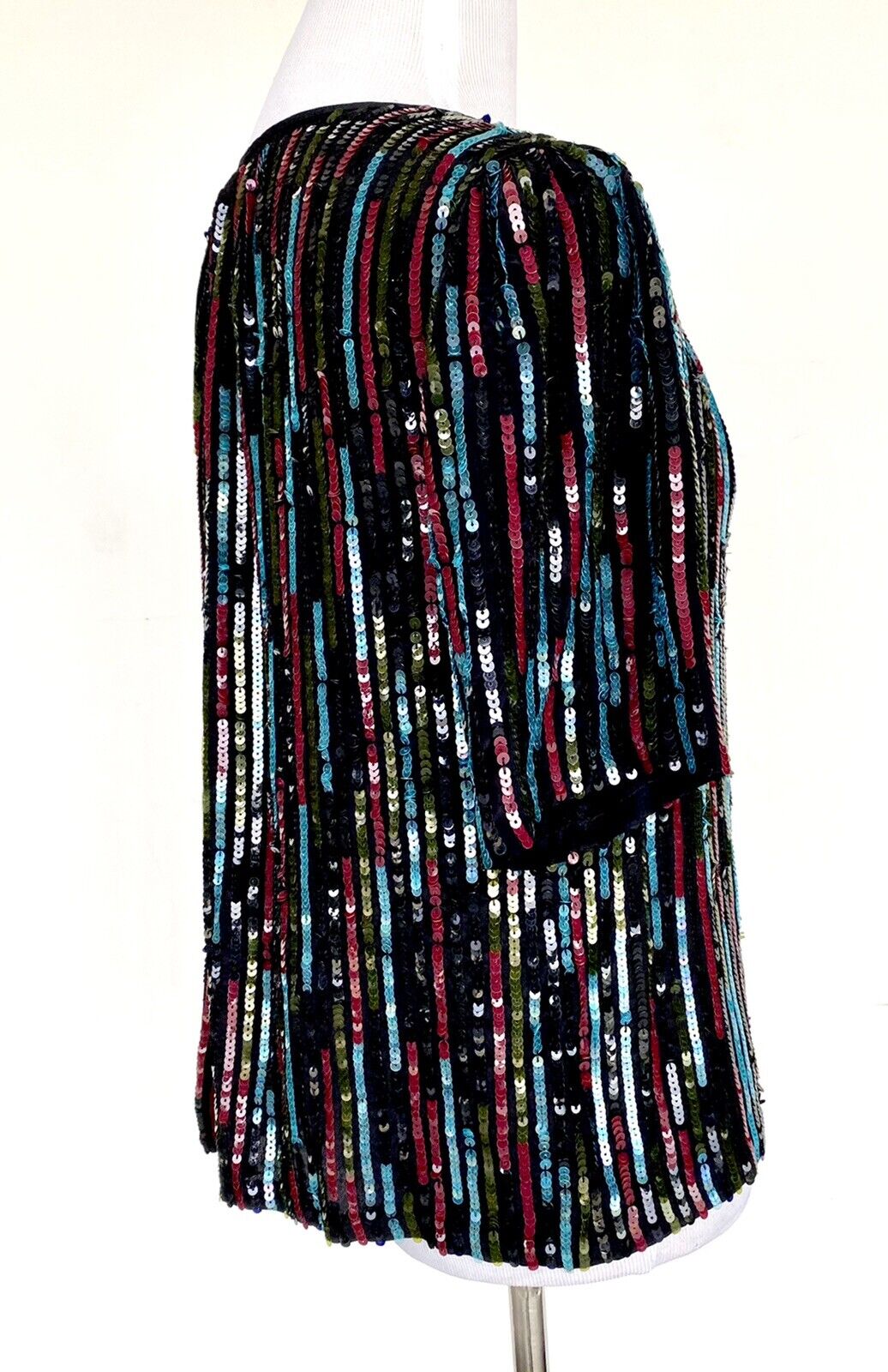 VELVET Graham & Spencer Nikki Sequin V Neck Blouse Retail $288 Price $68 XS NWT