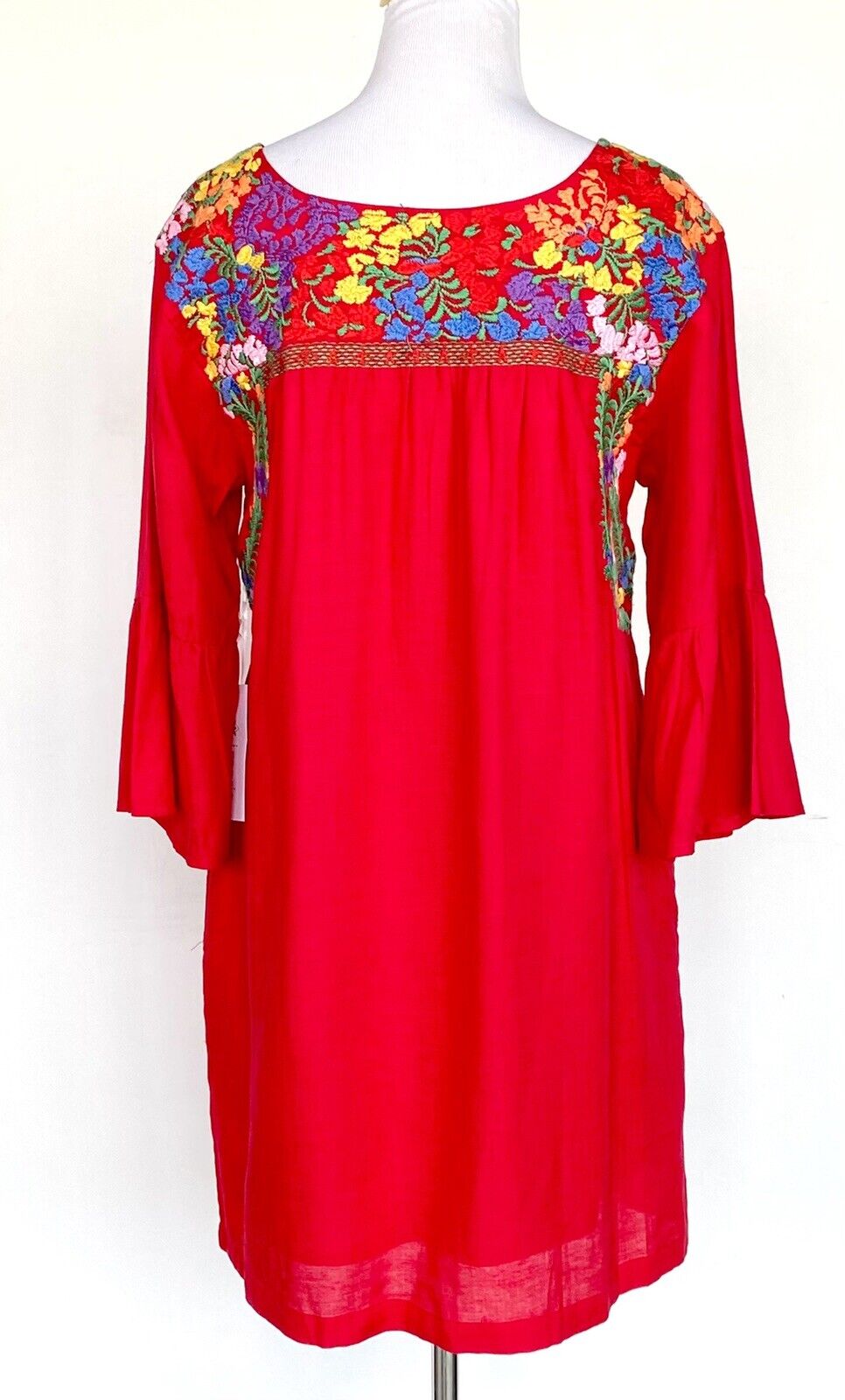 J Marie embroidered Catherine Dress bell sleeve XSmall Retail $104 Price $69 NWT