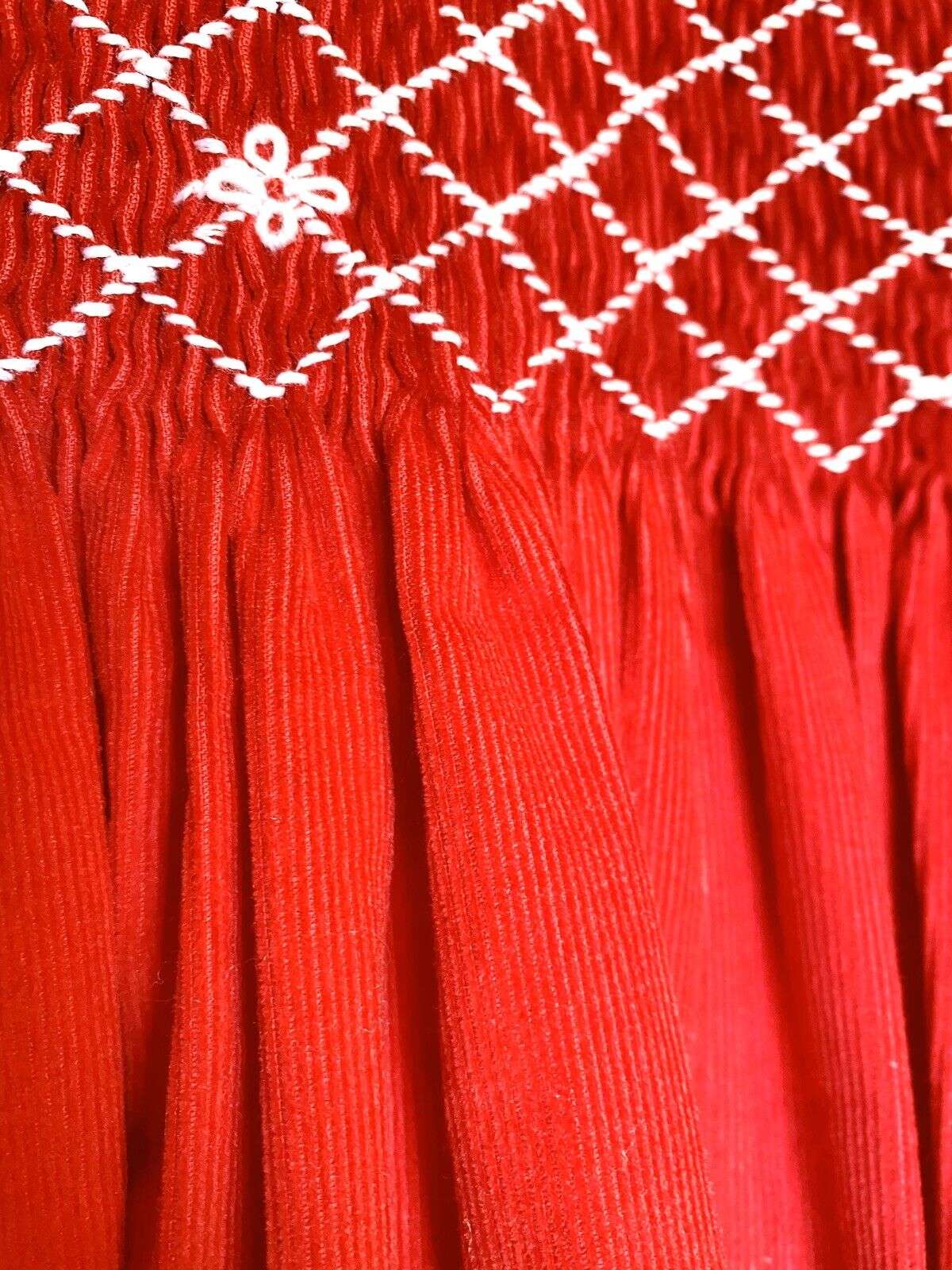 Sorbet Full Skirt Baby Cord Smocked  Red Dress. NWT Age 8 Retails $99 Price $35
