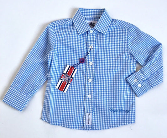 NEW English  Laundry Blue & White Check LS Shirt Retail $36 Price $22 NWT 2T