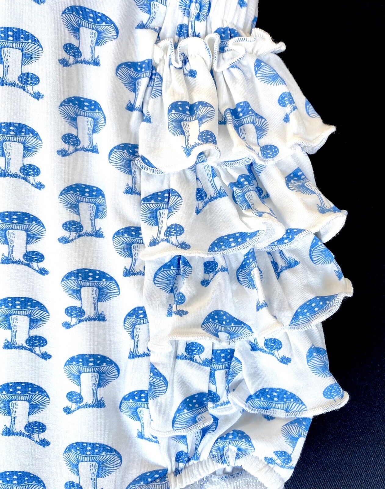 Kate Quinn Bamboo Side Ruffle Bubble Romper Retail $42 Price $34 0-3 M Toadstool