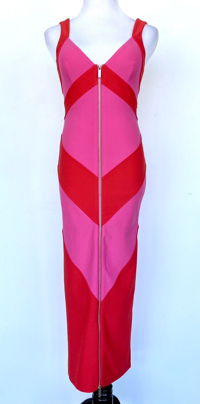 Karen Millen Striped Zip Through cocktail dress Size US 2 Retail $266 Price $165