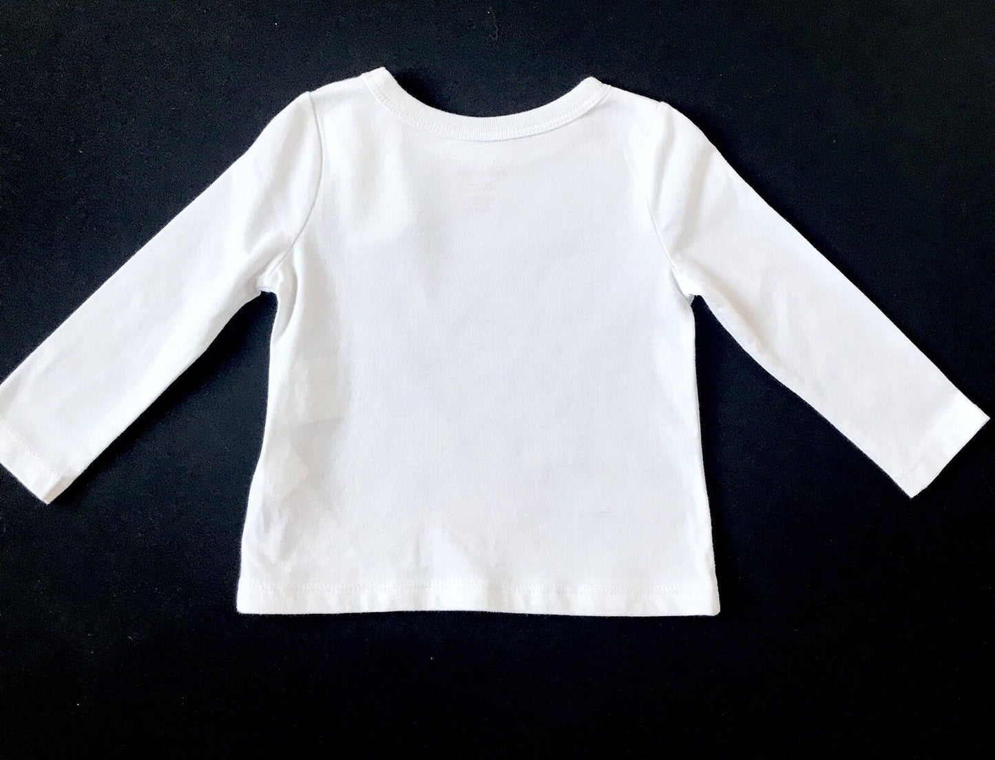 Joe Fresh Baby White Racing Track 06 Long Sleeve Top. Price $9  6-12 Months