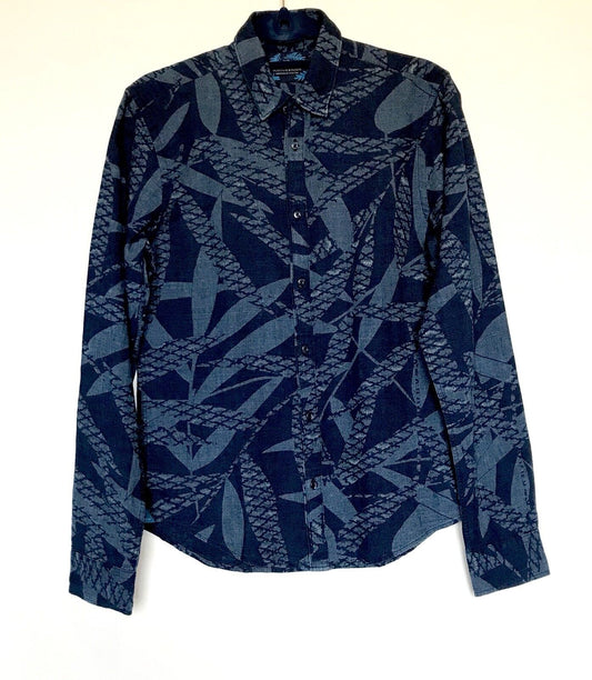 Scotch & Soda Blue Linen / Cotton Mix Shirt. NWT Small Retail $125 Price $69