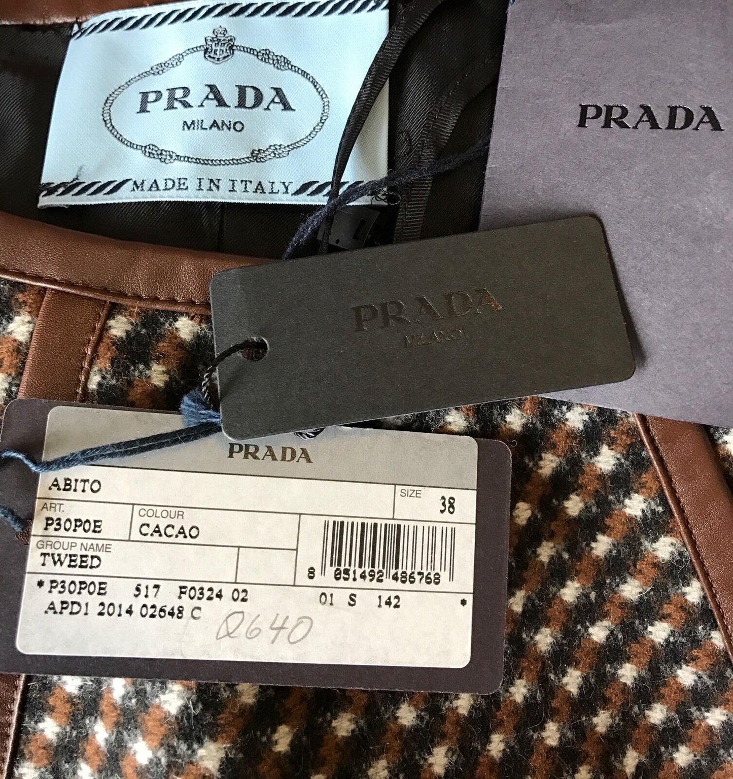 Prada Tweed Wool & Angora Dress NWT Size Italian 38 US 2  Price $699