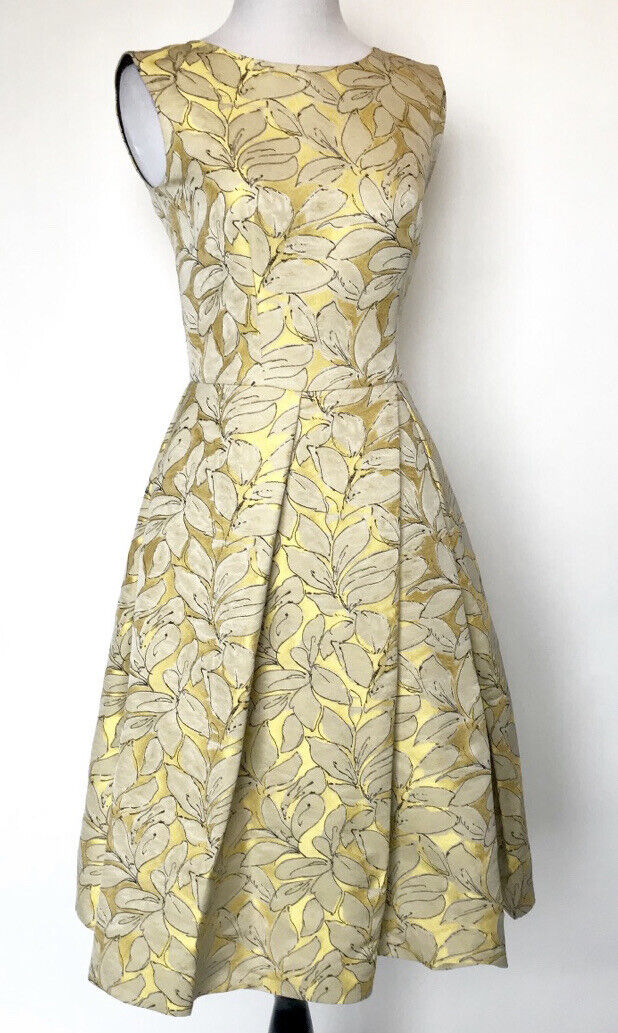 Carolina Herrera Gold Formal Floral Dress Retail $960 NWT Price $469 Size 2