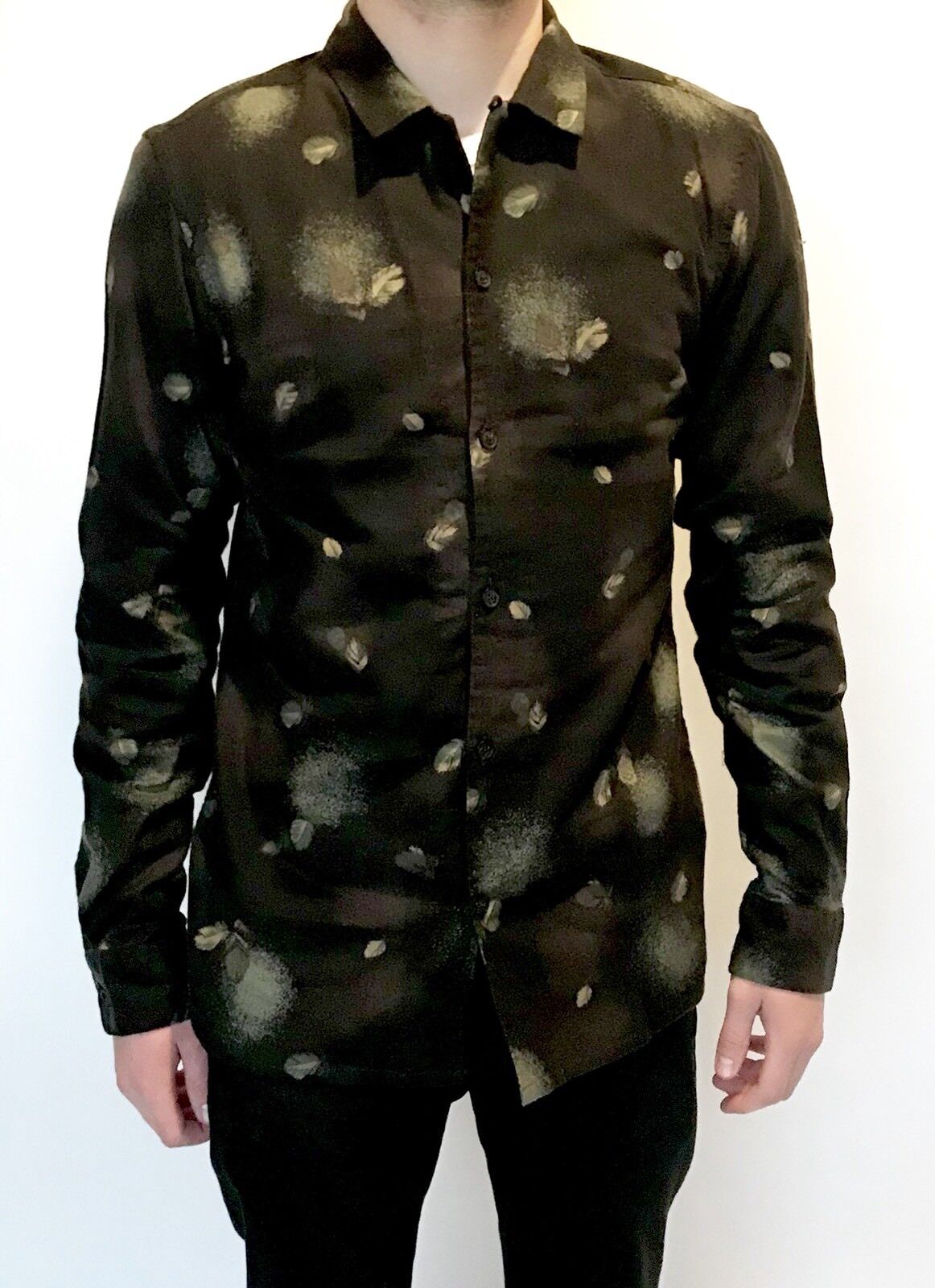 AllSaints Washed Black Abilene LS Shirt  Retail $165 NWT Price $79 All Saints S