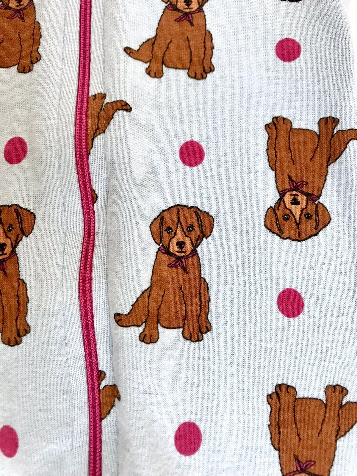 Leveret Baby Girls Pink & Blue Footed Puppy Sleepsuit 6-12 M Price $16 NWT