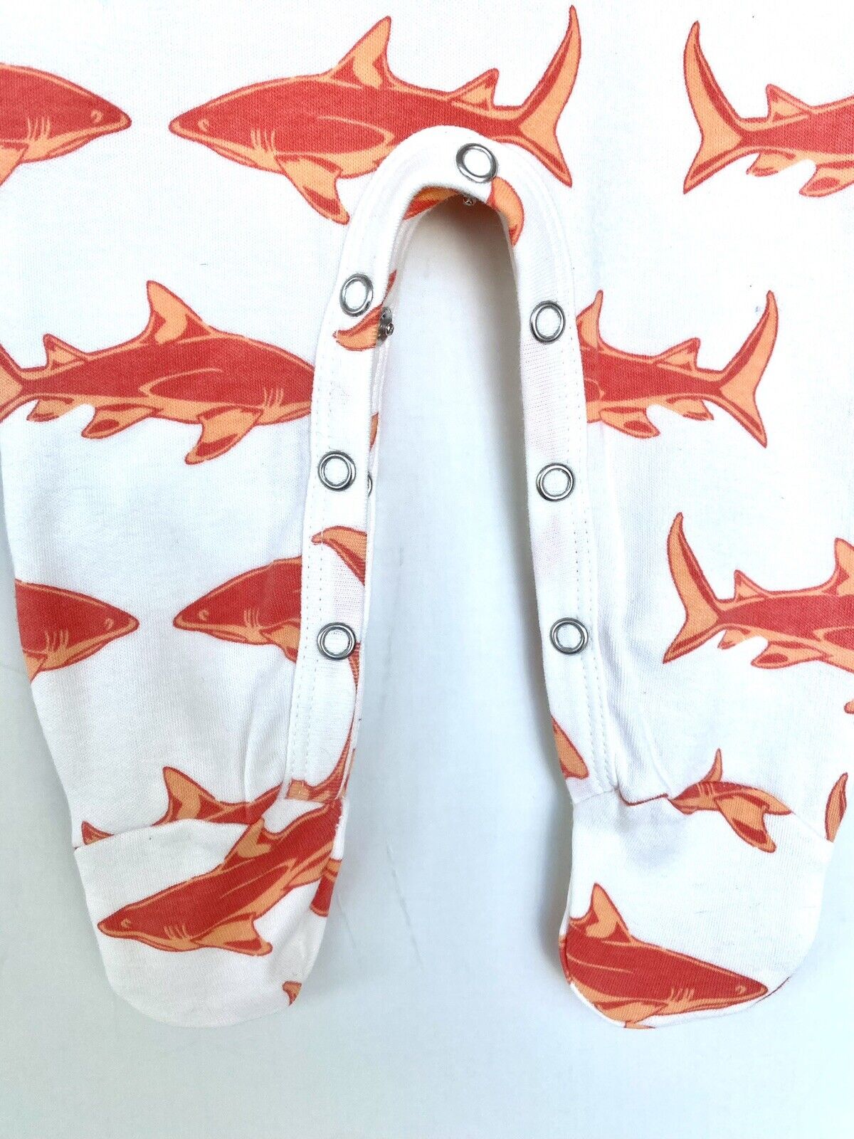 Kate Quinn Organic Cotton Footie Retail $38 Price $26 3-6 M Orange Shark
