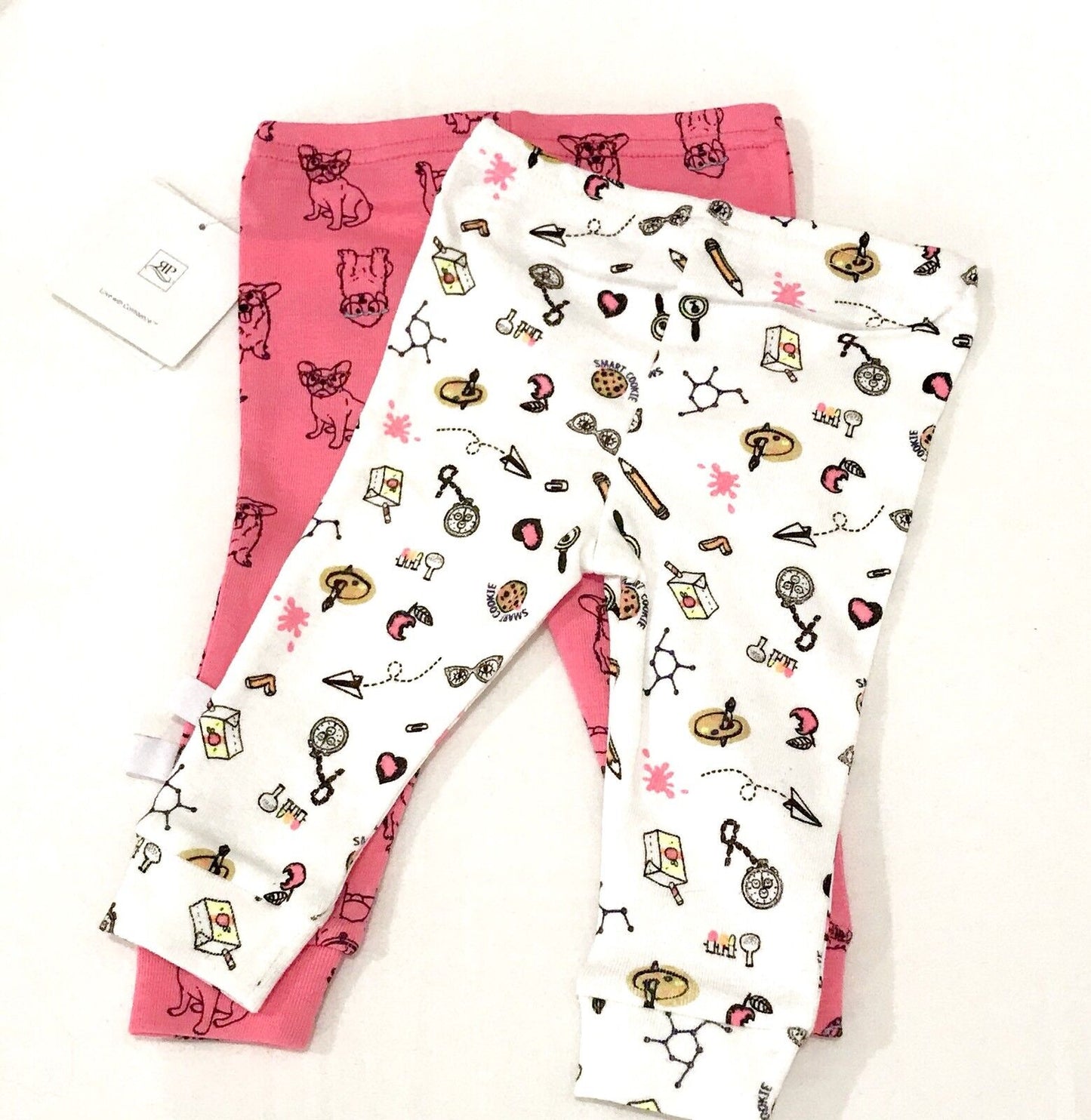 Rosie Pope 2 Set Baby Girl Puppy Leggings  Size 3-6 Months. NWT Price $12