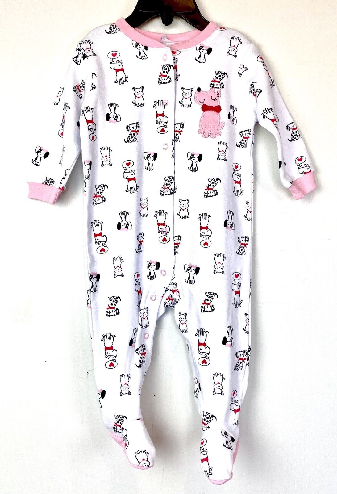 Pekkle Pink Dog Embroidered Sleep suit $12.50 New Size 6 Months