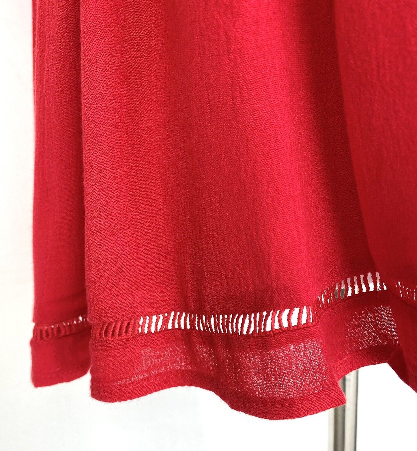 J Marie embroidered Athens Tassel Top size XS Retail $92 Price $59 Red NWT