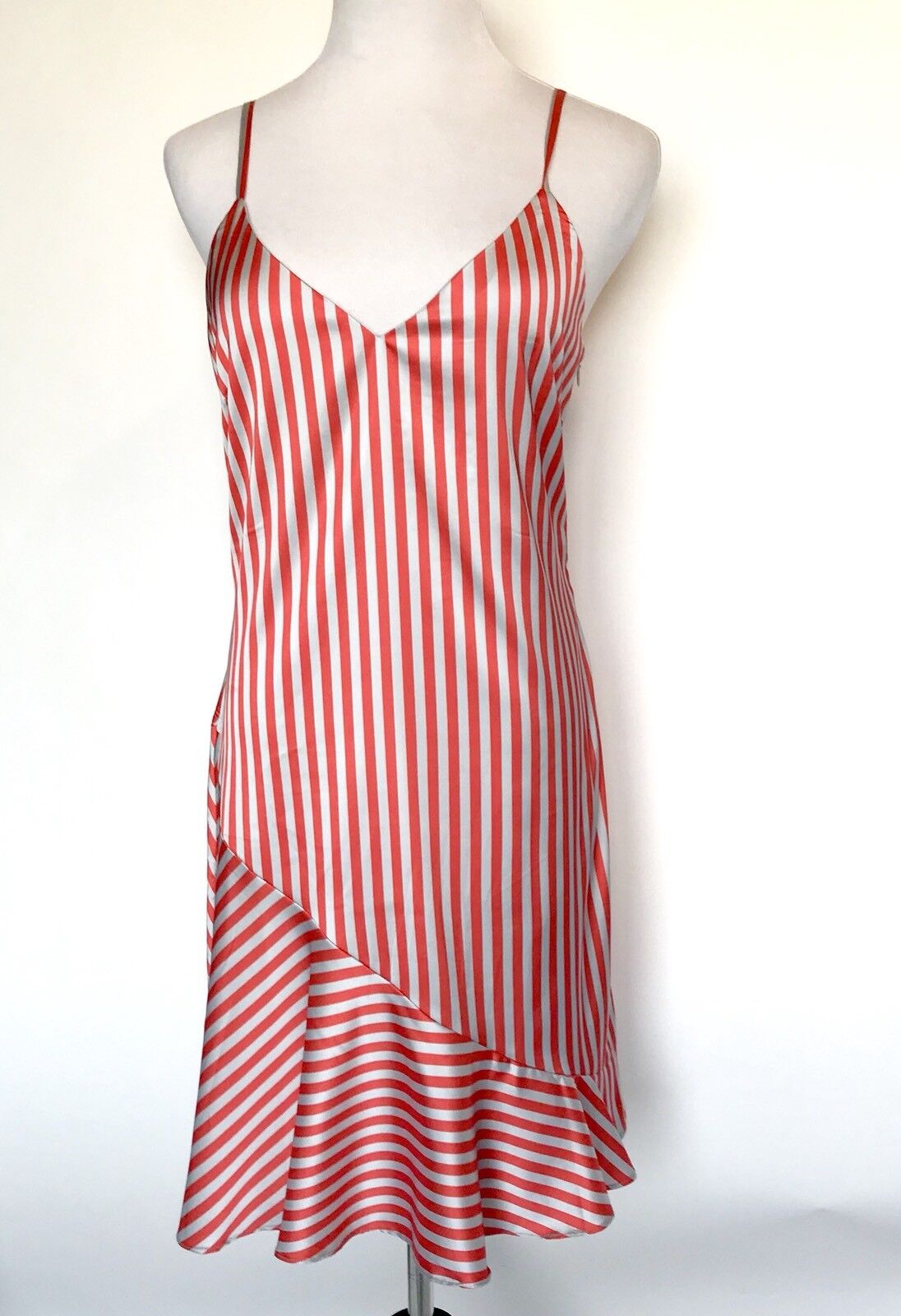 Lea And Viola Striped Silky Dress. Retails $168 Price $69 NWT Size L