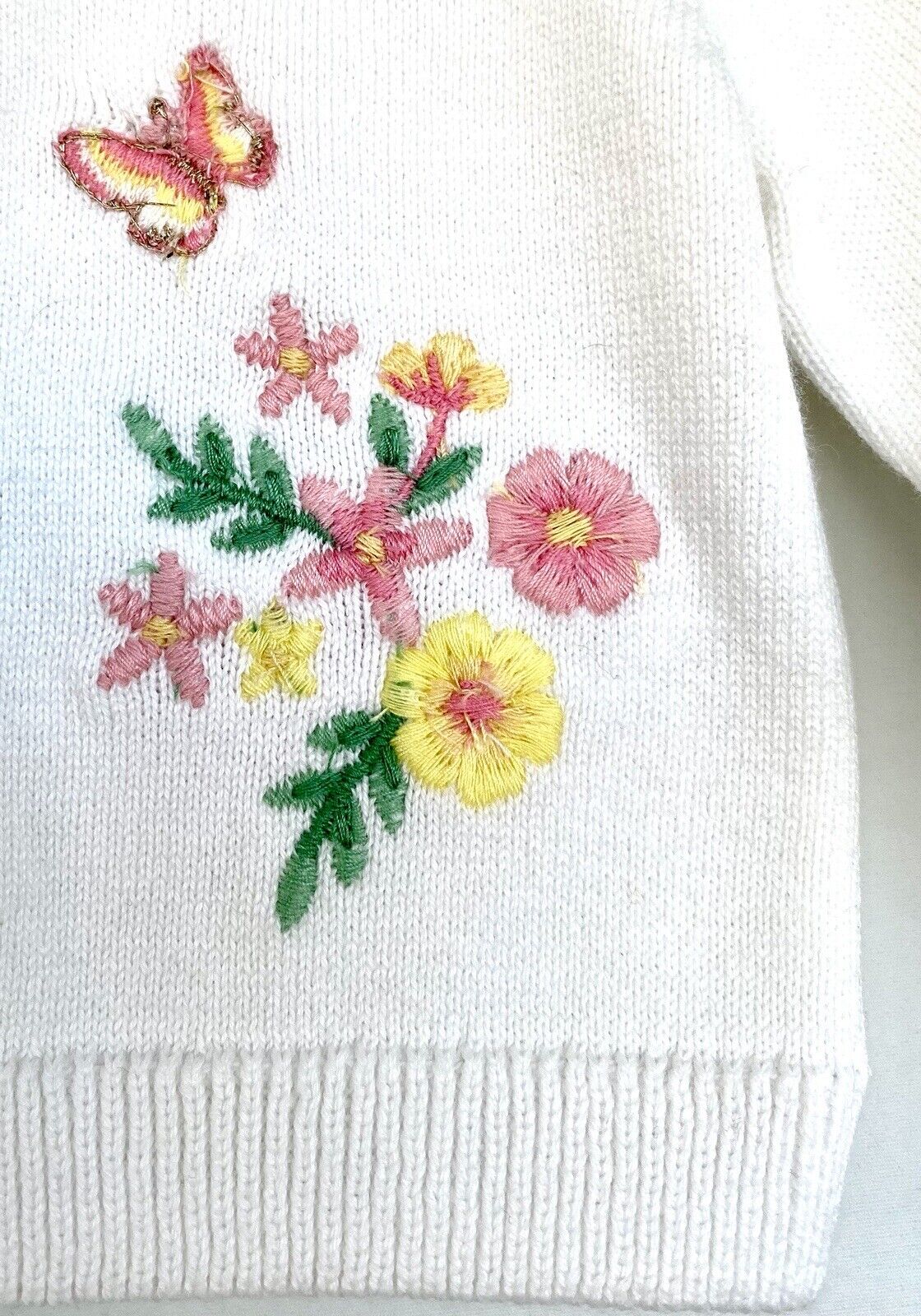 Monsoon London Ivory Embroidered Cardigan 0-3M Price $35 Soft 100% Cotton