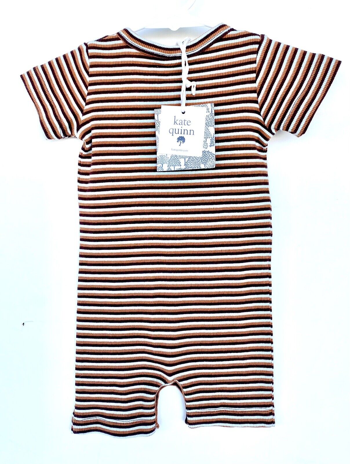 Kate Quinn Organic Cotton Stripe Shortie Romper Retail $36 Price $28 6-12  M
