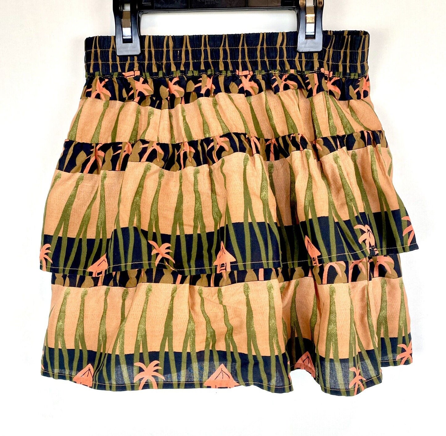 Scotch R'Belle Tan Black Palm Tree Ruffle Skort NWT Age 10 Retail $72 Price $39