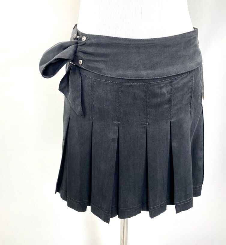 Free People Washed Black Tencel Mini Skirt Retail $78 Price $39 NWT Sz 0