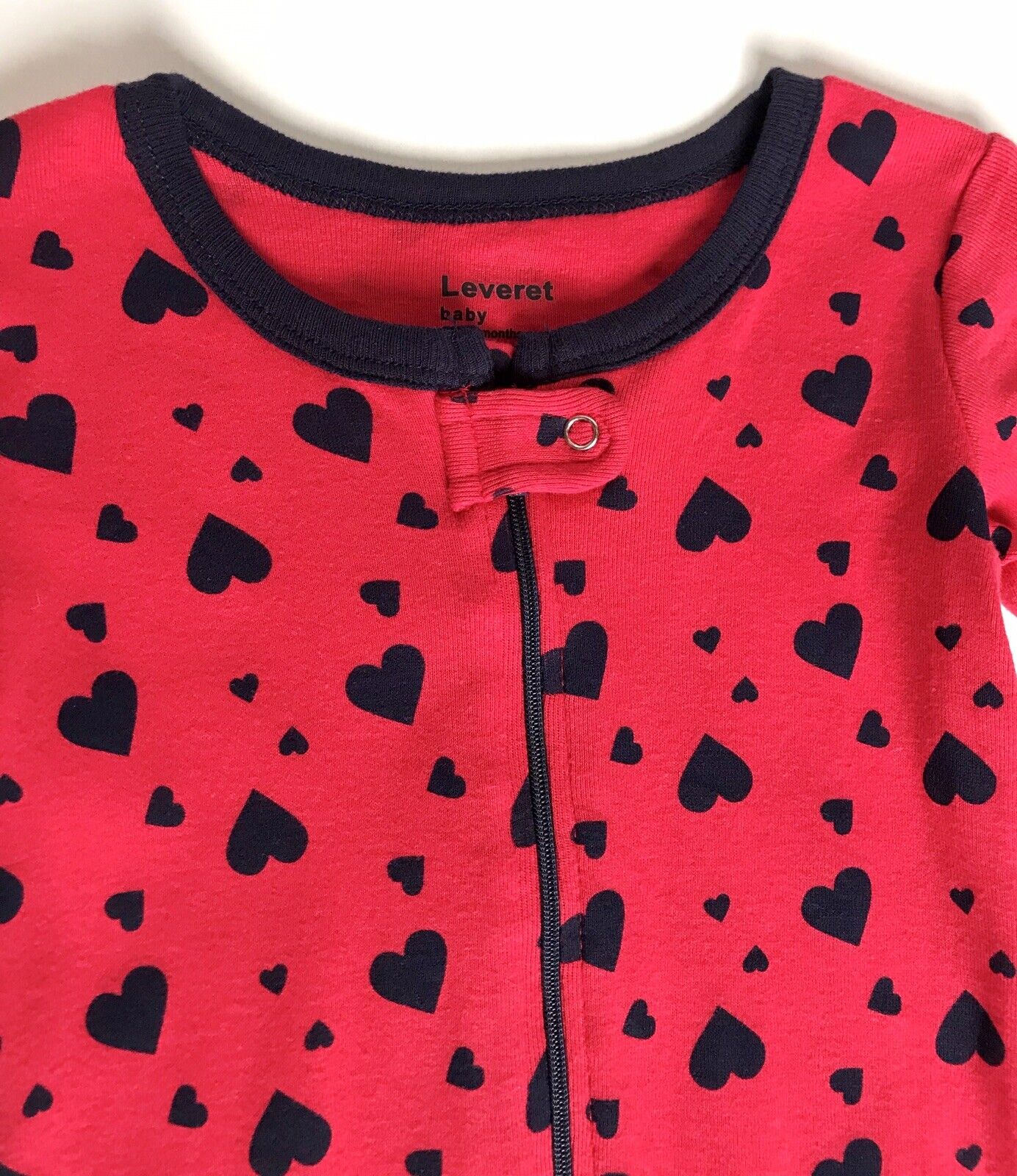 Leveret Baby Girls Red And Blue Heart Footed Sleepsuit 12-18 M Price $16 NWT