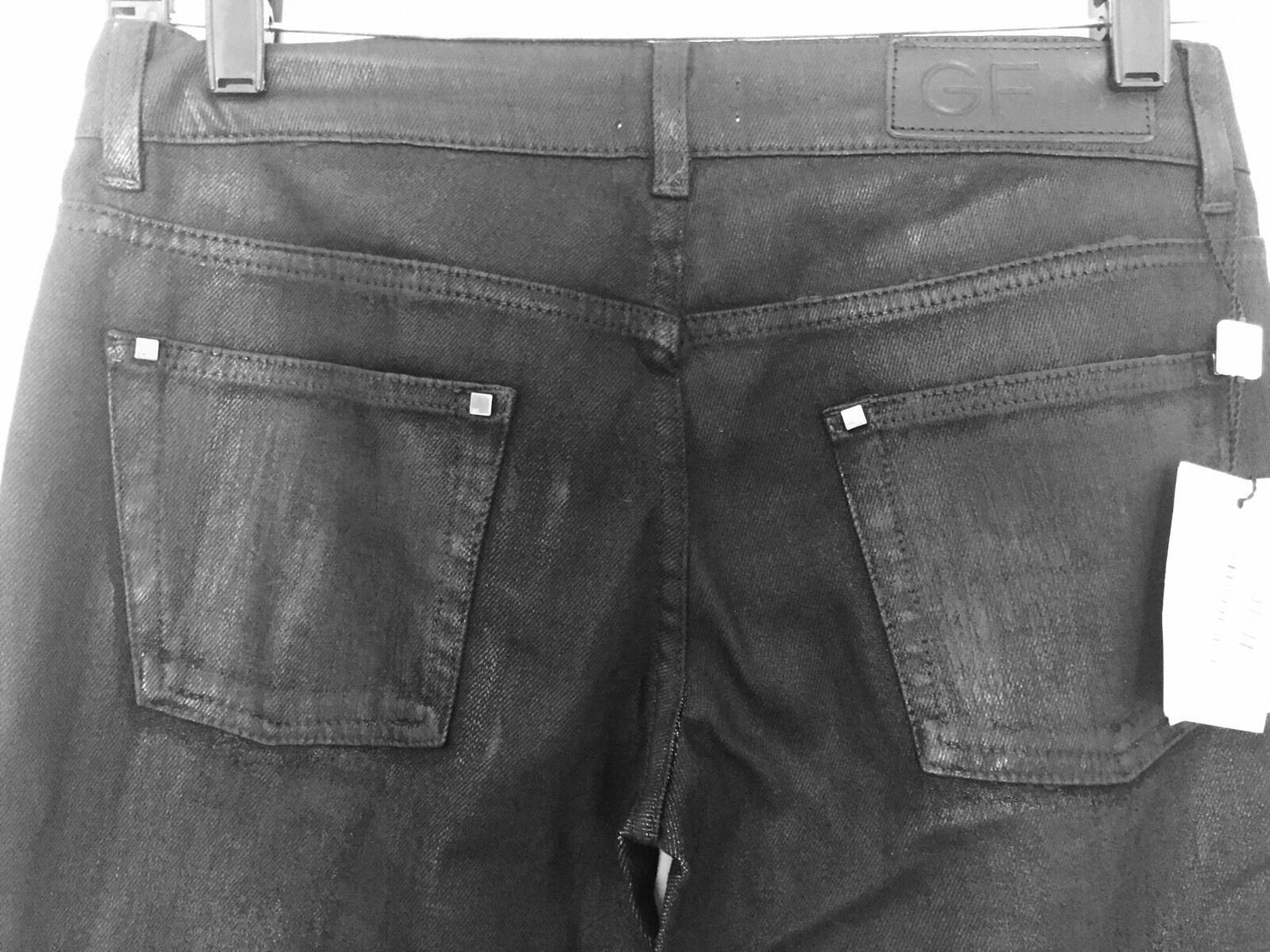 Gianfranco Ferre Black Jean Slight Wet Look. Retail 223 Euro $249 Price $48 NWT