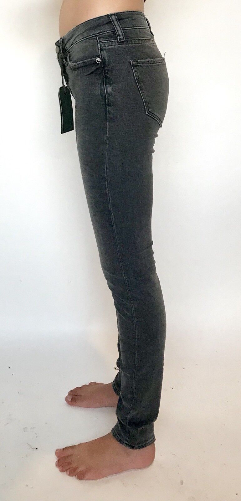 AllSaints Mast Skinny Jeans Washed Black Retail $160 Price $75 W25 NWT