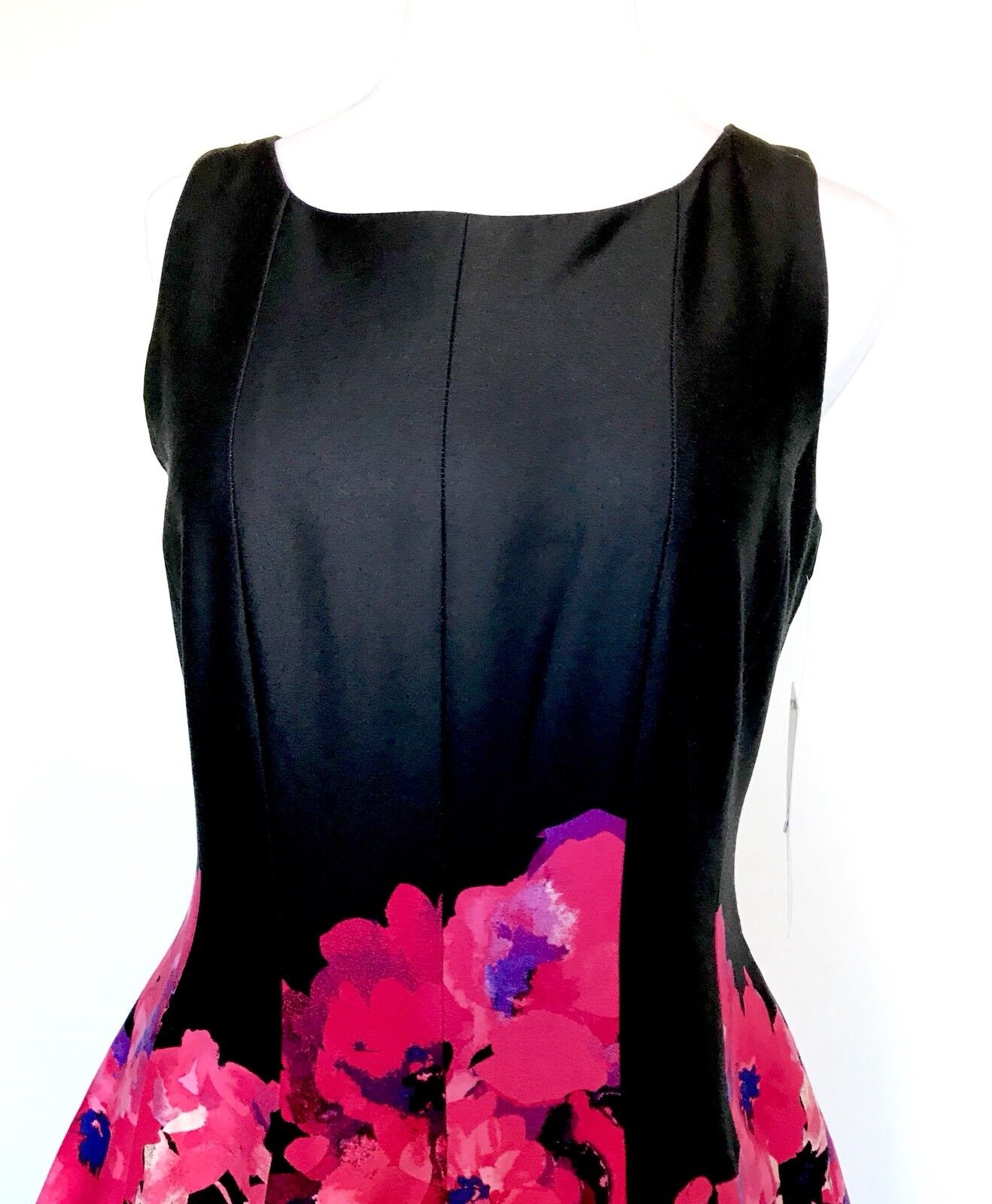 Chetta B Black& Pink Floral Dress. Size 8 Retails $98 Price $58 NWT