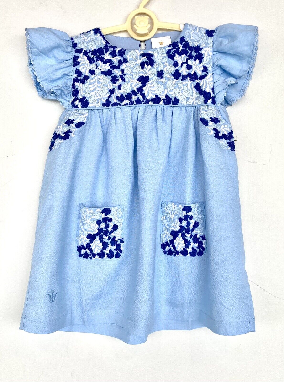 J Marie embroidered Palmer Dress 3T Retail $92 Price $49 Linen Mix
