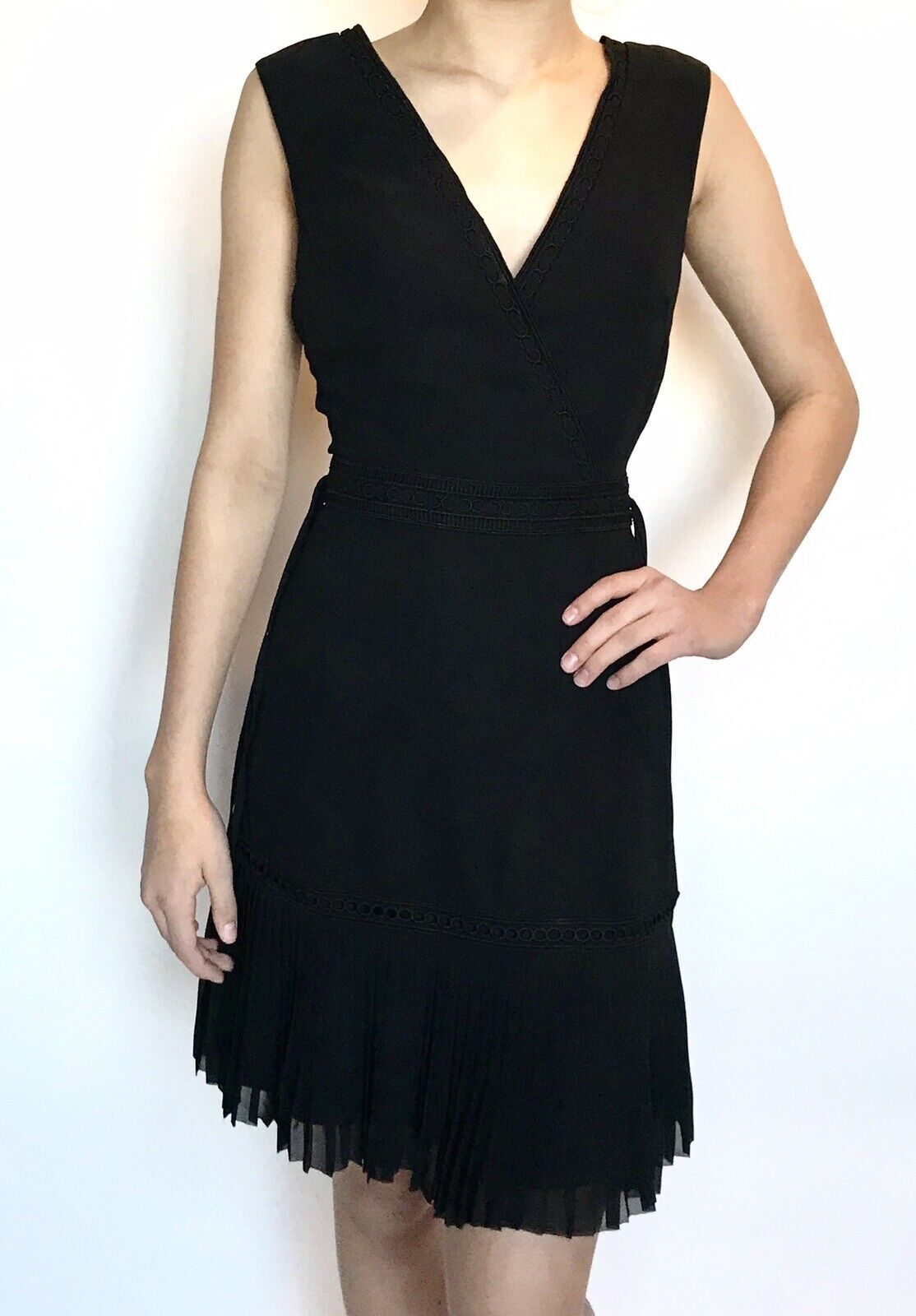 AllSaints Black Keena Pleat Dress. Retail $308 Price $139 NWT All Saints Sz 2