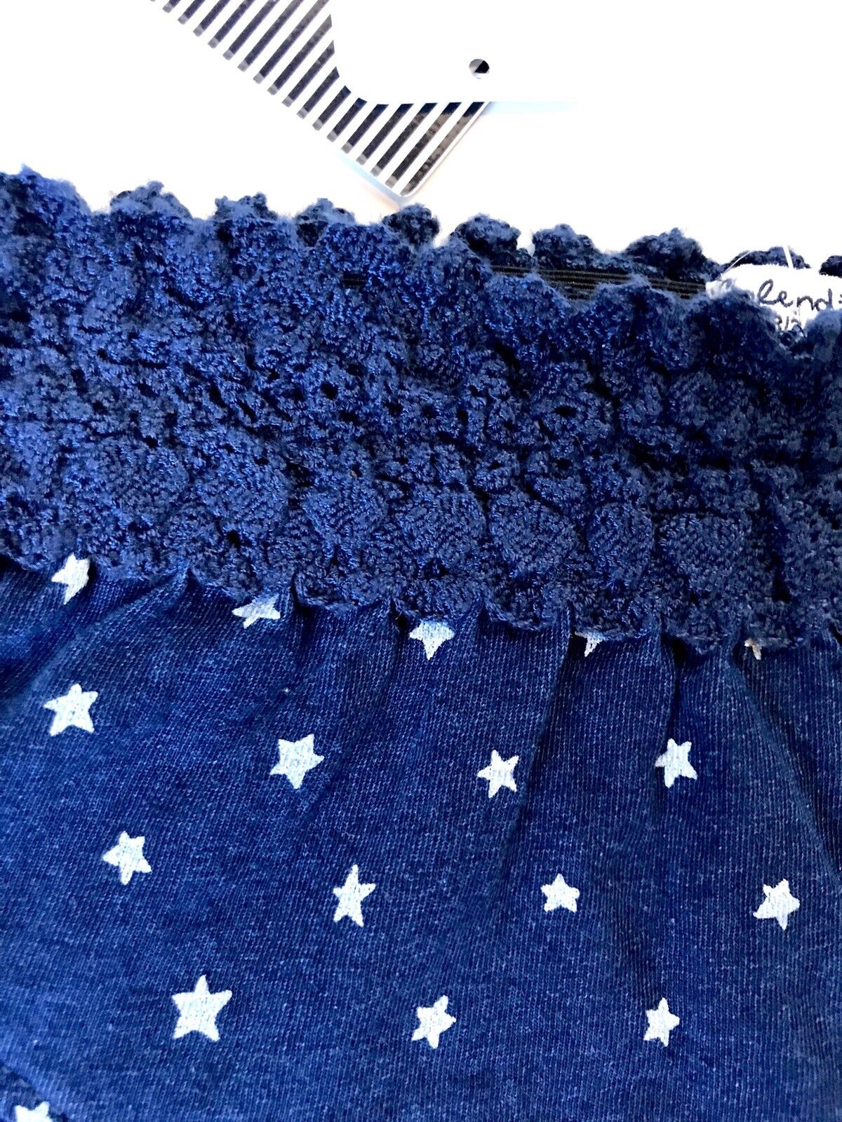 Splendid Indigo Star Shorts Lace Waist. Retail $30 Price $15 NWT 18-23 Month NWT