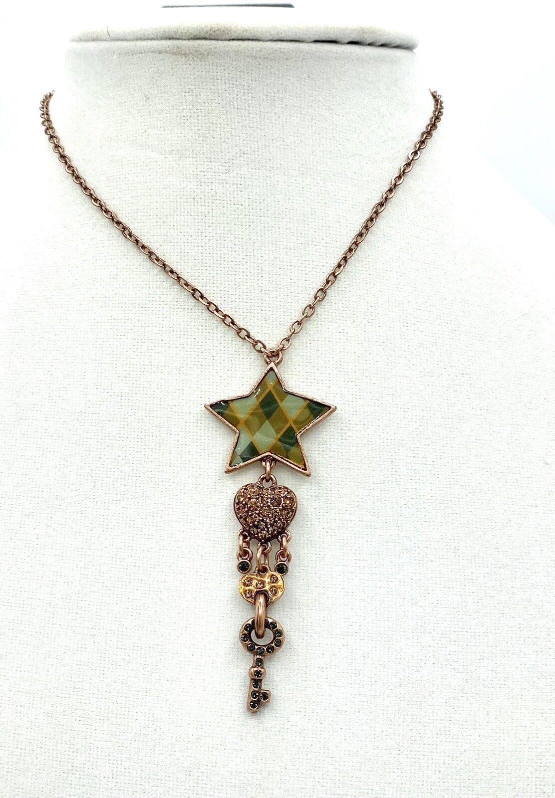 PILGRIM Swarovski Crystal Enamel Star Necklace $19 Valentine Heart