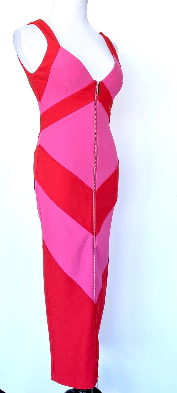 Karen Millen Striped Zip Through cocktail dress Size US 2 Retail $266 Price $165