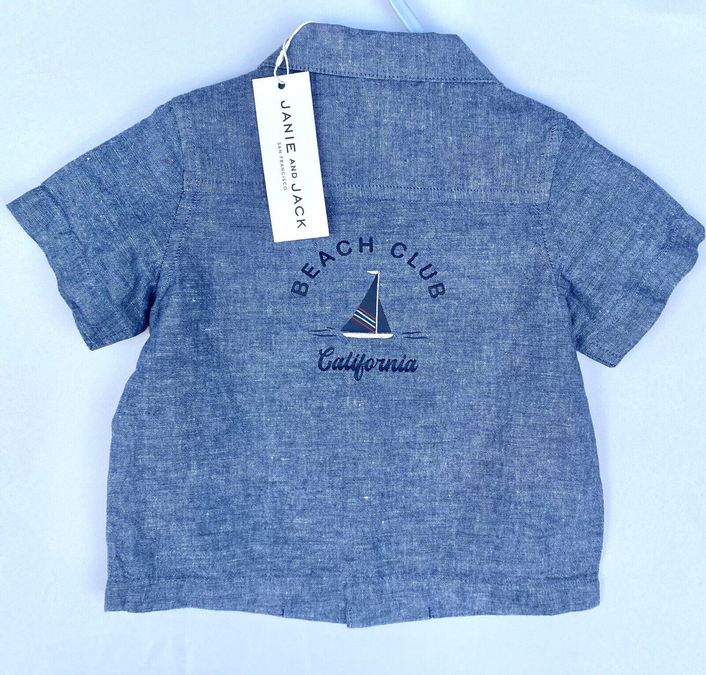 Janie And Jack Cabana Linen Shirt Age 6-12 M Retail $39.50 Price $26 NEW