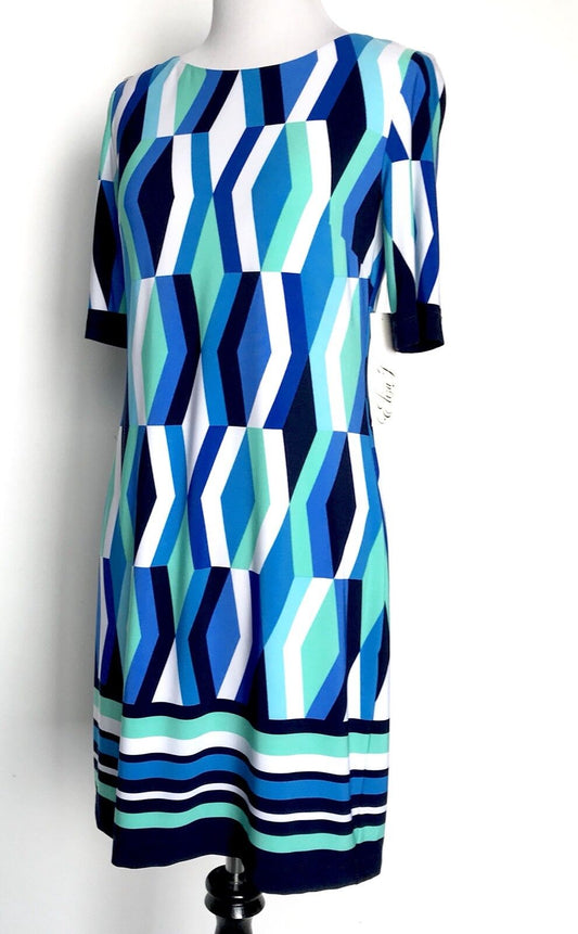 Eliza J Blue Diamond  Stretch Tunic Dress NWT Retails $118 Price $57 Size 0P