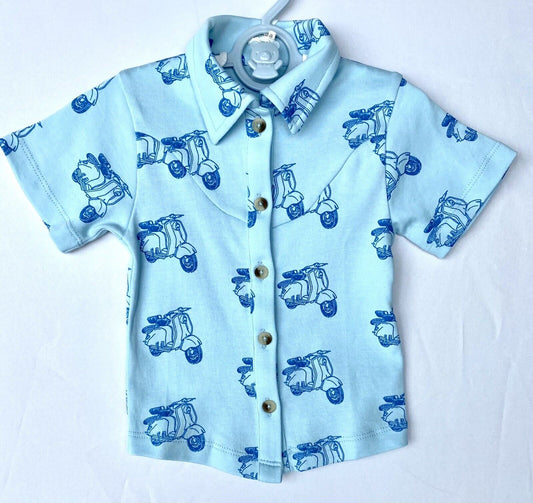 Kate Quinn Organic Cotton SS Collared Top Retail $36 Price $26 12-18 M