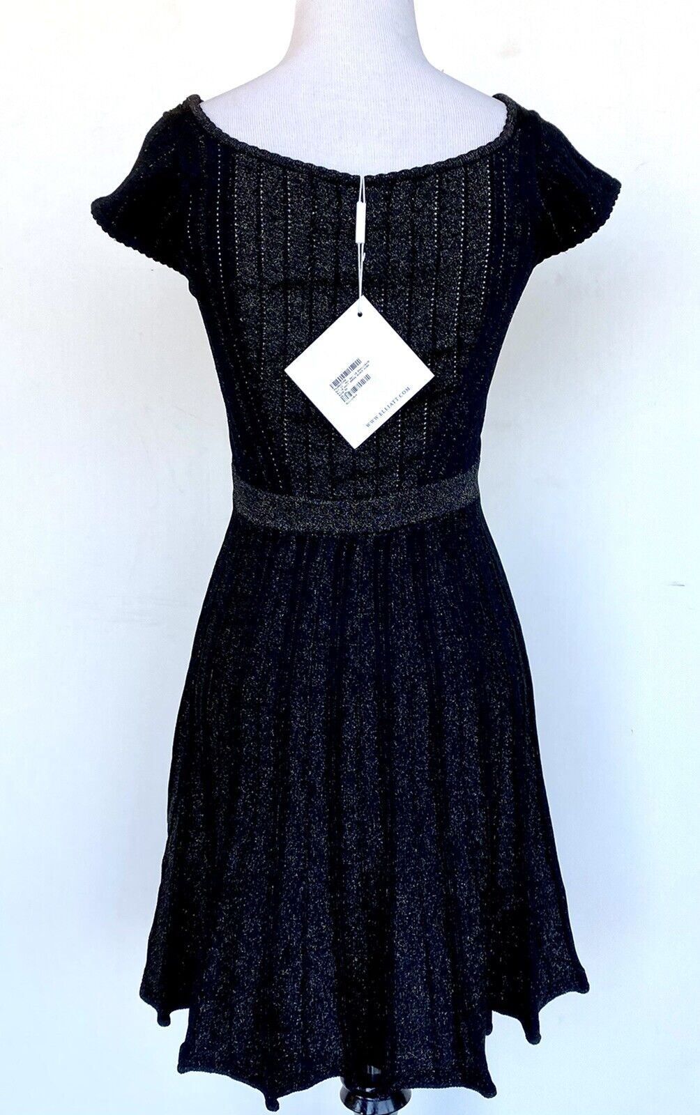 Elliatt black gold sparkle knit stretch dress XS/S retails $249 price price $89